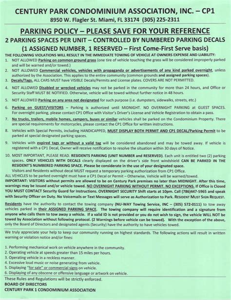 condo parking control|condo rules for guest parking.